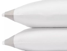  530 tax FRETTE FLYING EXTRA LONG STAPLE KING PILLOWCASES WHITE GREY CLIFF ITALY