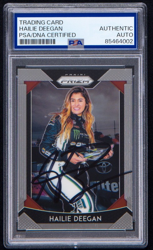 Hailie Deegan Signed 2019 Panini Prizm Card #39 (PSA) NASCAR Racing Auto