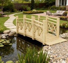 Wooden Garden Bridge for Ponds, Creeks, Strea...