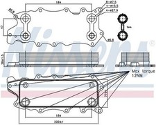 Nissens Engine Oil Cooler for Mercedes Benz CLS320d CDi 3.0 Sep 2005-Mar 2010
