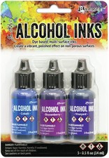 Tim Holtz Alcohol Ink .5oz 3/Pkg-Indigo/Violet Spectrum - 2 Pack