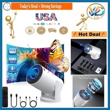 Portable WiFi6 Bluetooth Mini Projector 4K 1080P 135" Screen White