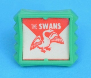 VFL FOOTY CLUB RINGS R&L cereal toy The Swans / South Melbourne 1972