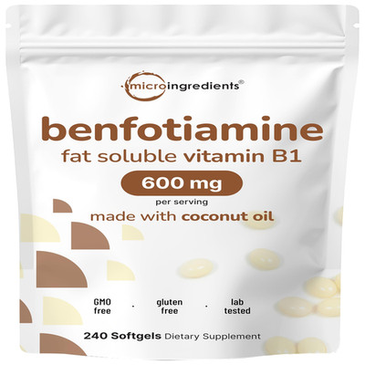 Micro Ingredients Vitamin B1 Benfotiamine 600Mg Per Serving 240 Coconut Oil