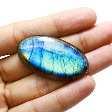 65.00 Cts Fire Labradorite Pendant Making Oval Cabochon Natural 46x25x6 mm
