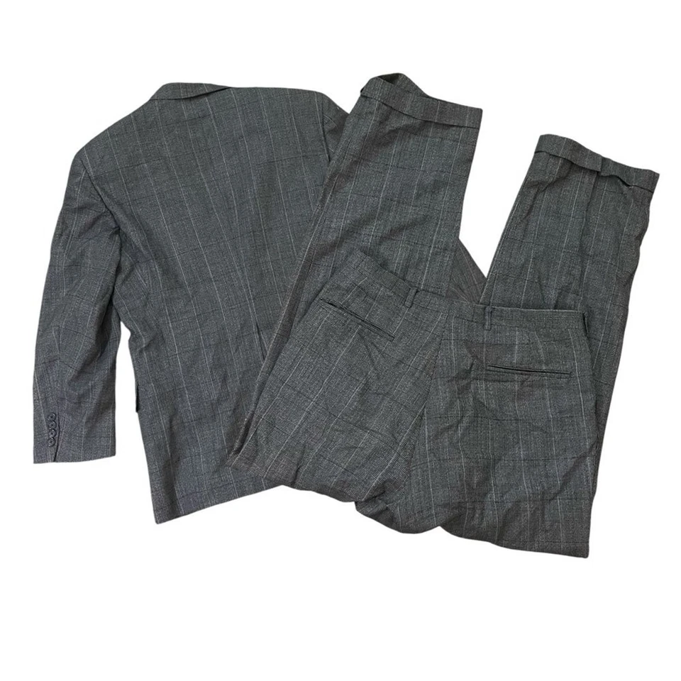 Traje De Colección Años 80 90 Austin Reed Rayas Mezcla Lana Dos Piezas Gris 42R Foto 2 de 4