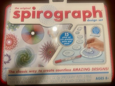 Spirograph Design Tin Set Original Super Deluxe Toy Kids Art Case Travel BEST