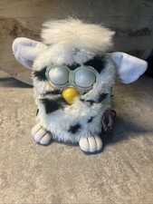 1998 Furby Model 70-800 White With Black Spots- TESTED WORKS with tag