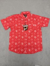 Dixxon Flannel Co Shirt Mens XL Red The 350 Engine Party Button Up Short Sleeve