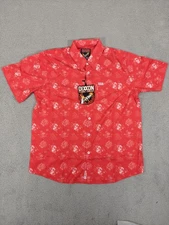Dixxon Flannel Co Shirt Mens XL Red The 350 Engine Party Button Up Short Sleeve