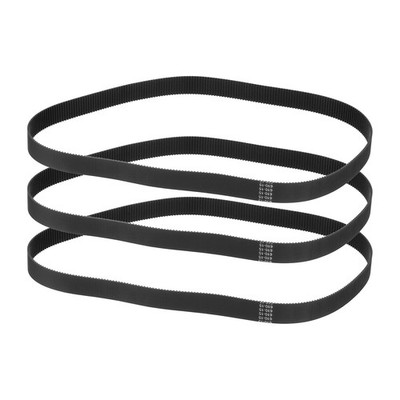 610mm GT-2 Timing Belt, 3pcs 15mm Width 2mm Pitch 3D Printing Closed Loop, Black