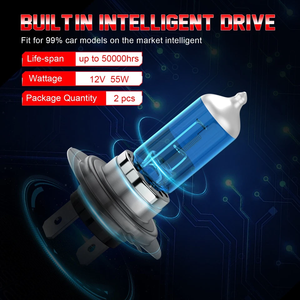 2X Par de bombillas halógenas 6000K H7 de haz bajo apto para Mazda 3 2004 2005-2009 Foto 4 de 4