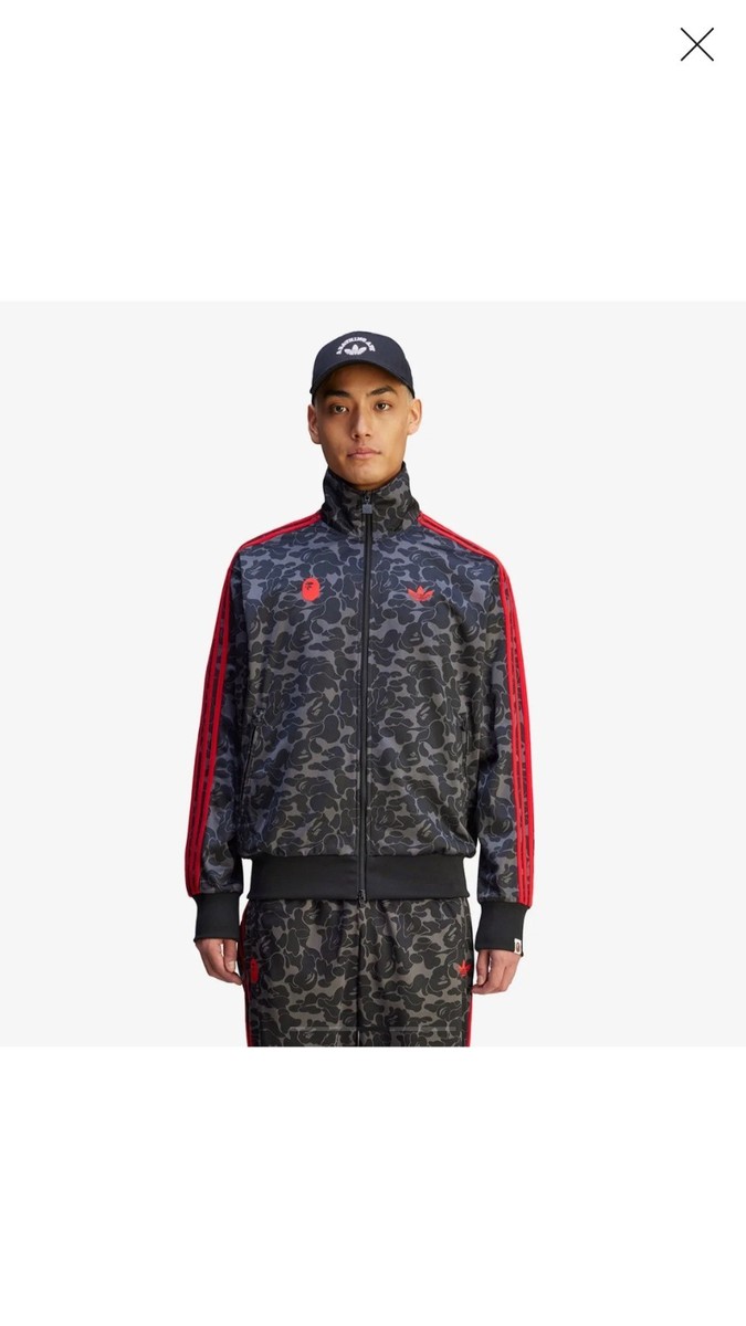 BAPE x adidas Firebird Track Top, Size 2XL Color Black