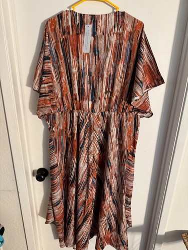 Women NWT "Soft Surroundings" painted stripe,deep V-neck, Short sleeves Size 1X - Picture 3 of 3