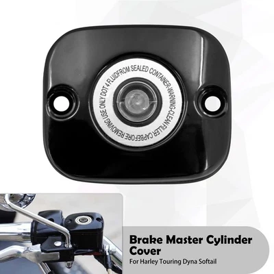 Capuchon noir maître-cylindre de frein avant Couvercles pour Harley Touring Dyna - Photo 1/4