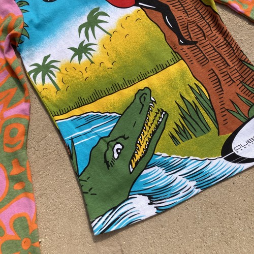 Custo Barcelona Top S vintage 90 y2k crocodile jungle graphic print keith haring - Picture 18 of 20