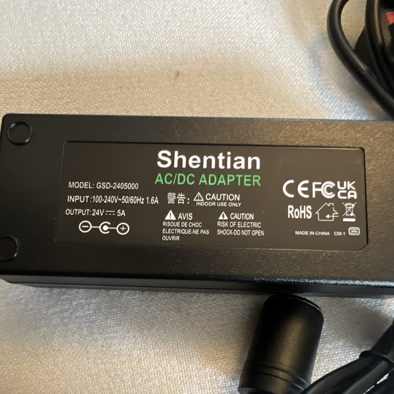 Shentian 24V 5A AC/DC Adapter UK Plug to Cigarette Lighter Socket 2m Black image 3