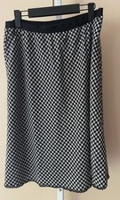 Worthington Elastic Waistband Skirt Black White Houndstooth Gingham 14p Pull On