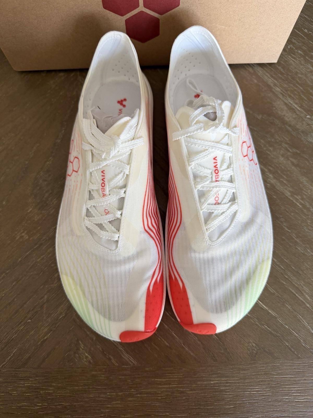 Vivobarefoot Primus Flow Bright White/Neon Orange Size 10M