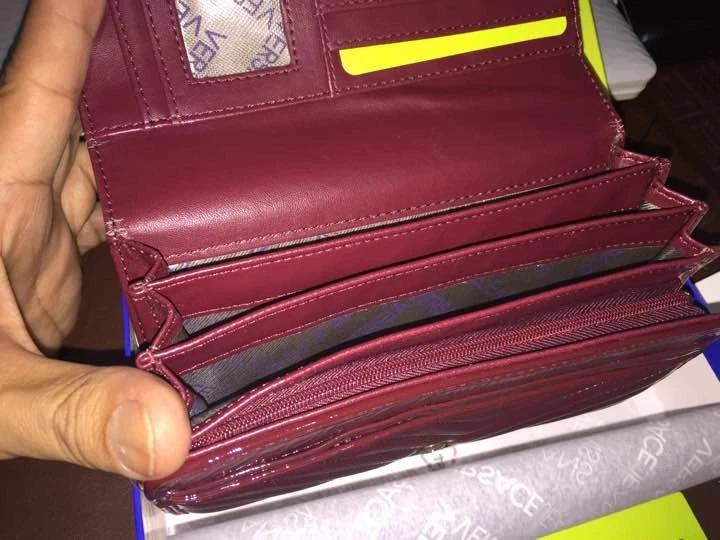 Versace Jeans Long Wallet, Wine Red, Enamel, Women's, i19672 - Изображение 3 из 4