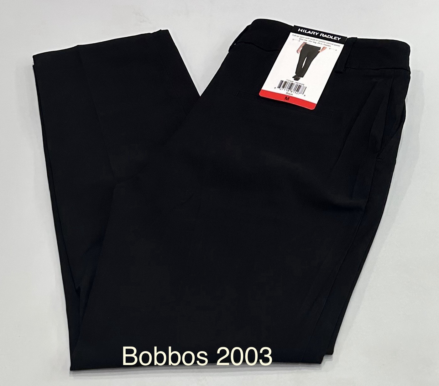 Hilary Radley Women's Mid Rise Slim Leg Built-in Tummy Control Pants, Black, M