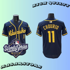 Men's Milwaukee Brewers 11 Jackson Chourio 2026 World Series Stitched Jersey