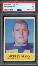 1964 PHILADELPHIA #91 MERLIN OLSEN PSA 5 RAMS RC HOF [G554]