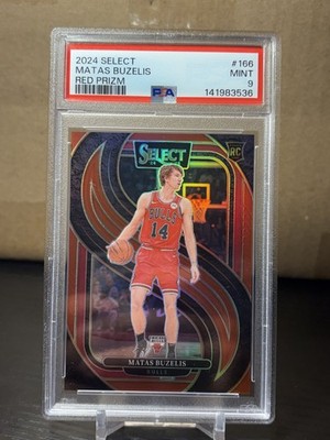 Matas Buzelis 2024-25 Panini Select /199 Red Premier Level RC #166 PSA 9