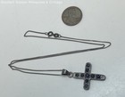 925 Sterling Silver Blue Spinel Cross Pendant Necklace, 4.5g — photo 2