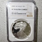 2005-W PF70 Ultra Cameo Proof American Silver Eagle 1 oz .999 NGC 8691123-076