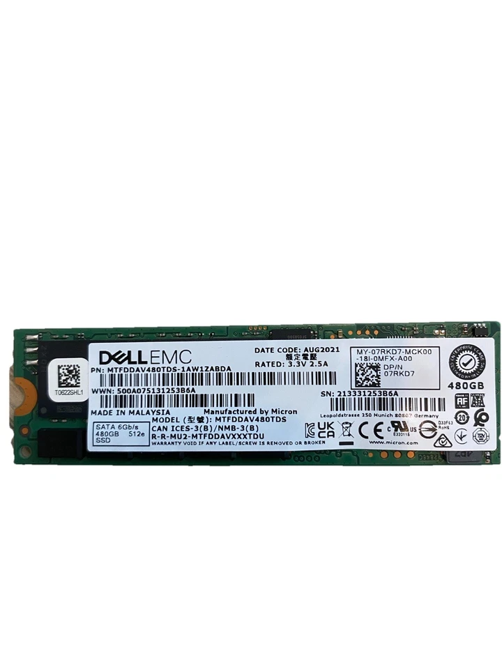 Dell 480GB SSD M.2 SATA 6Gbit/s EMC