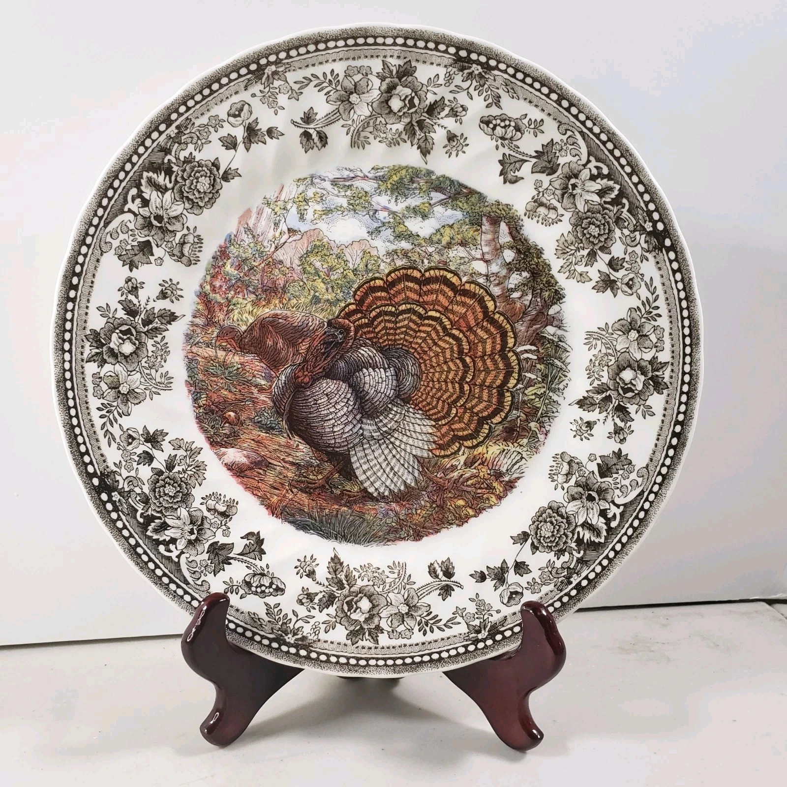 Queen's Dinner Plate  Majestic Beauty England Thanksgiving Fall Turkey 10 In_BC