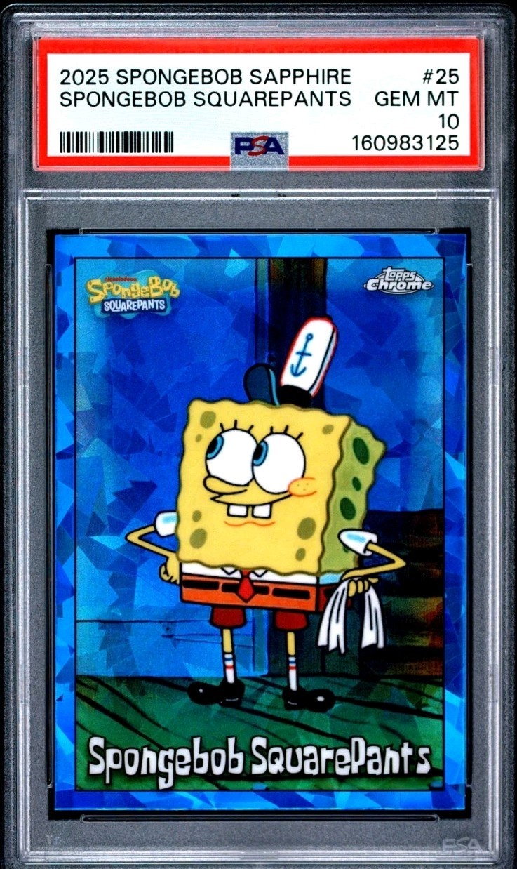 SPONGEBOB TOPPS CHROME SAPPHIRE SPONGEBOB SQUAREPANTS #25 PSA 10 GEM MINT