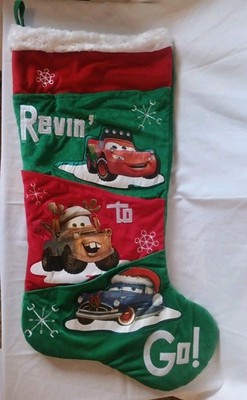 Giant Disney Pixar Cars Family Christmas Stocking 3 Pocket 36'' Krinkle Bag