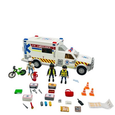 Playmobil 70936 Krankenwagen Rettungs-Fahrzeug: US Ambulance & Zubehör Neuwertig