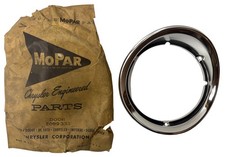 New Old Stock Left Inner Headlight Chrome Bezel For 1962 Plymouth 2099333