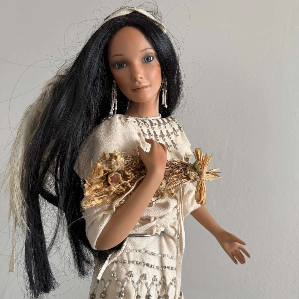 ポーセリンドール　アメリカ製 Porcelain Native American Dolls & Doll Playsets with Vintage for