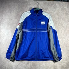 NY Giants NFL Reebok Team Apparel Jacket Mens Large Blue White Football Full Zip
