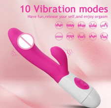 Vibratore Rabbit Dildo per le donne stimolatore clitoride 10 modalità vibratore