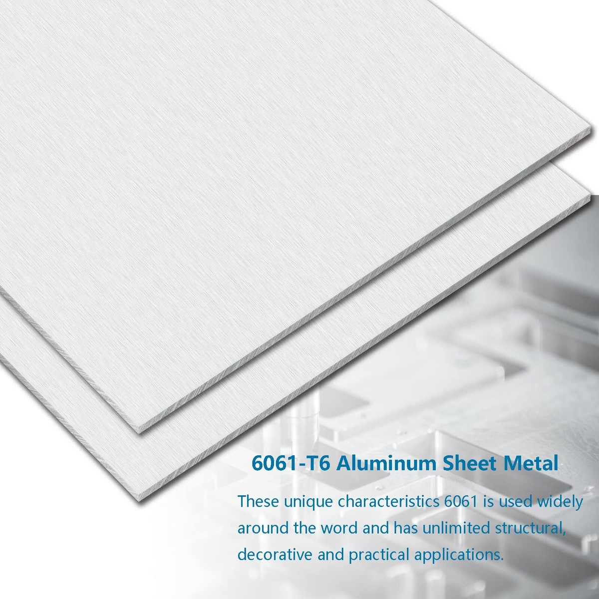 2Pcs Rectangle 6061 Aluminum Sheet Flat Metal Plate Stock - Silver Tone 2Pcs Rectangle 6061 Aluminum Sheet Flat Metal Plate Stock - Silver Tone