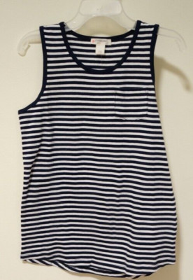NWT J.Crew Crewcuts Navy White Tank Top Girl's Size S / 6-7