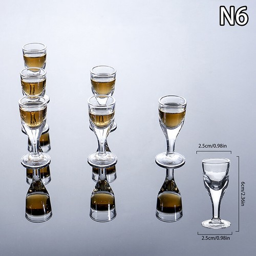 6pcs Goblet Spirits Cup 10ml Small Capacity Glass Baijiu Cup Wine Dispenser Cups - Imagen 12 de 19