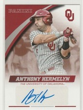 ANTHONY HERMELYN 2016 OKLAHOMA PANINI COLLEGIATE AUTOGRAPH SIGNATURE AH-OU 