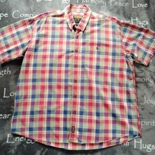 WOOLRICH John Rich and Bros Button Red Plaid Dress Shirt XXL