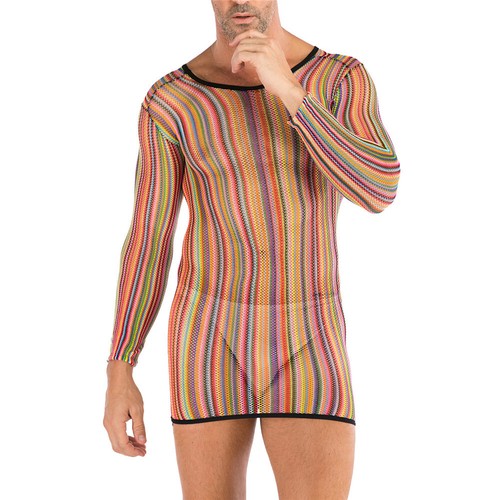 Hombres Lencería Malla Cuerpo Medias Pantimedias Body Ver a través de Ropa Interior Erótica - Imagen 104 de 162
