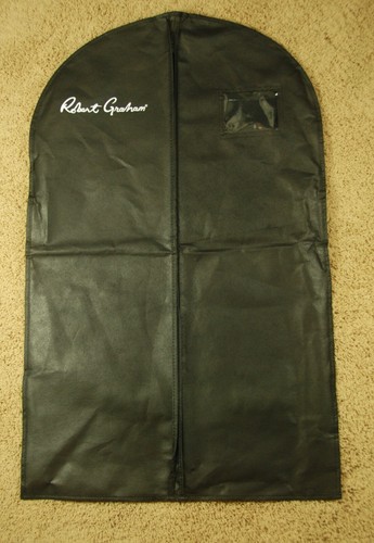 Robert Graham Black Garment Bag 39x23 Suit Travel Storage Carryon Window Pocket