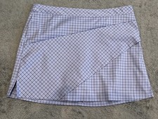 Lady Hagen Skort Womens 16 Faux Wrap Checked Purple Golf Tennis Athletic