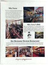 LEVY Restaurants At The SEARS TOWER Advertisement Top Tower Mia Torre Mrs Levy's