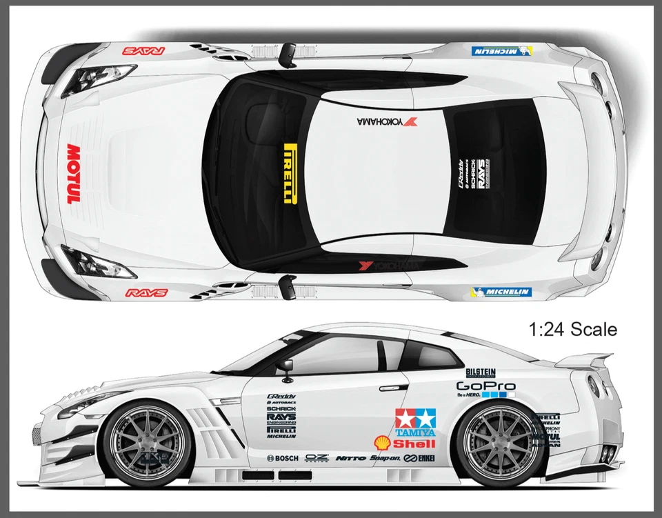 Sponsor Water Slide Decal White Toner 1/24 - 1/28 RC Model Dicast Hot!!! #267 - Image 4 of 4