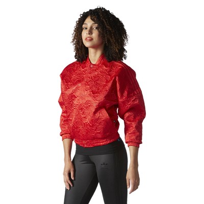 adidas red floral jacket